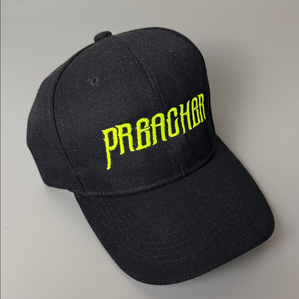 Christian Black Cap with Neon Yellow Embroidery